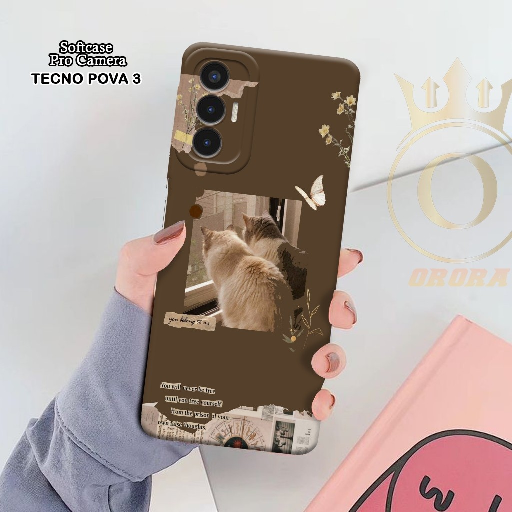 Softcase Tecno Pova 3 - ORORA  - Casing Tecno Pova 3 - Motif case CATSS - Tecno - Softcase Tecno Pov