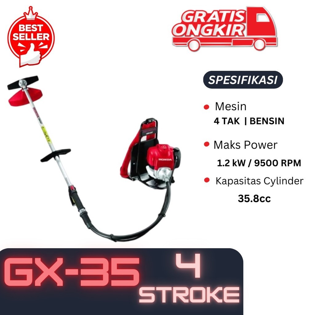READY STOCK  mesin potong rumput honda HANYA MESIN SAJA Tanpa tongkat Mesin Potong Rumput Model GX35