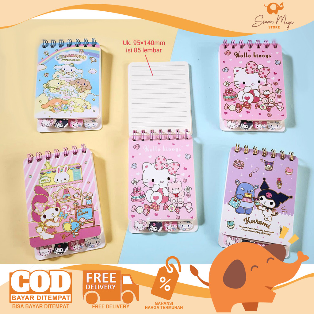 

Fancy Hand Book Motif Karakter Sanrio (ZXA-695125) Buku Saku Harian Agenda Kecil Spiral