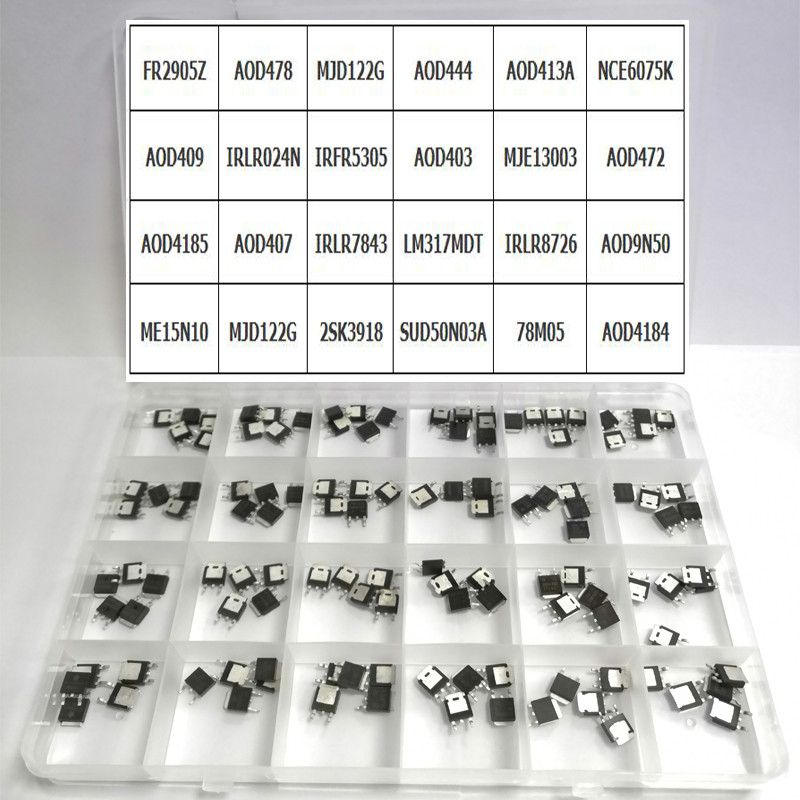 120PCS 24 Values TO-252  new MOS FET transistor 78M05 AOD4184 ME15N10 AOD4185 IRLR8726 AOD478 AOD444