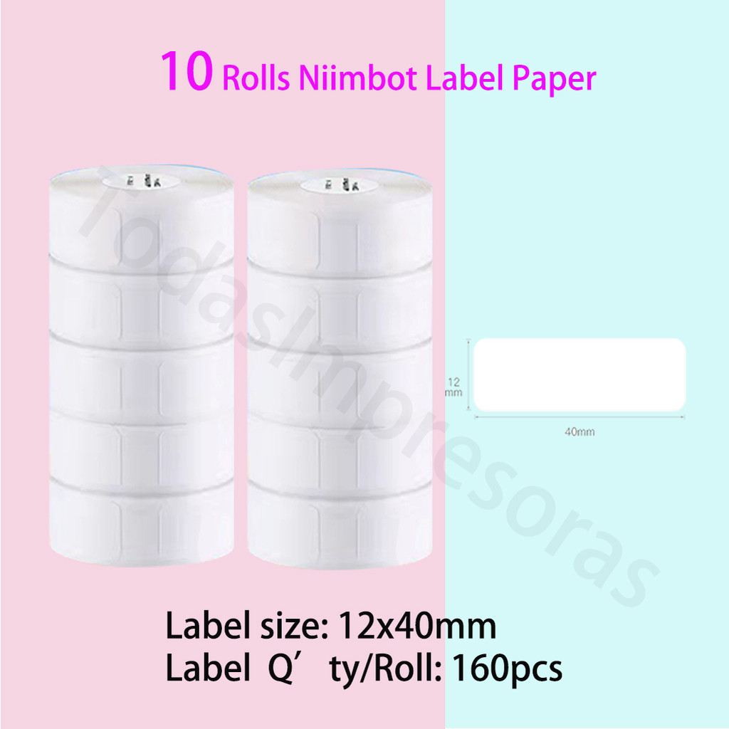 

Niimbot Thermal Label Paper Auto Sticker Labels Adhesive Clear Color White Paper to use in D110 D101 D11 Pocket Thermal Printers