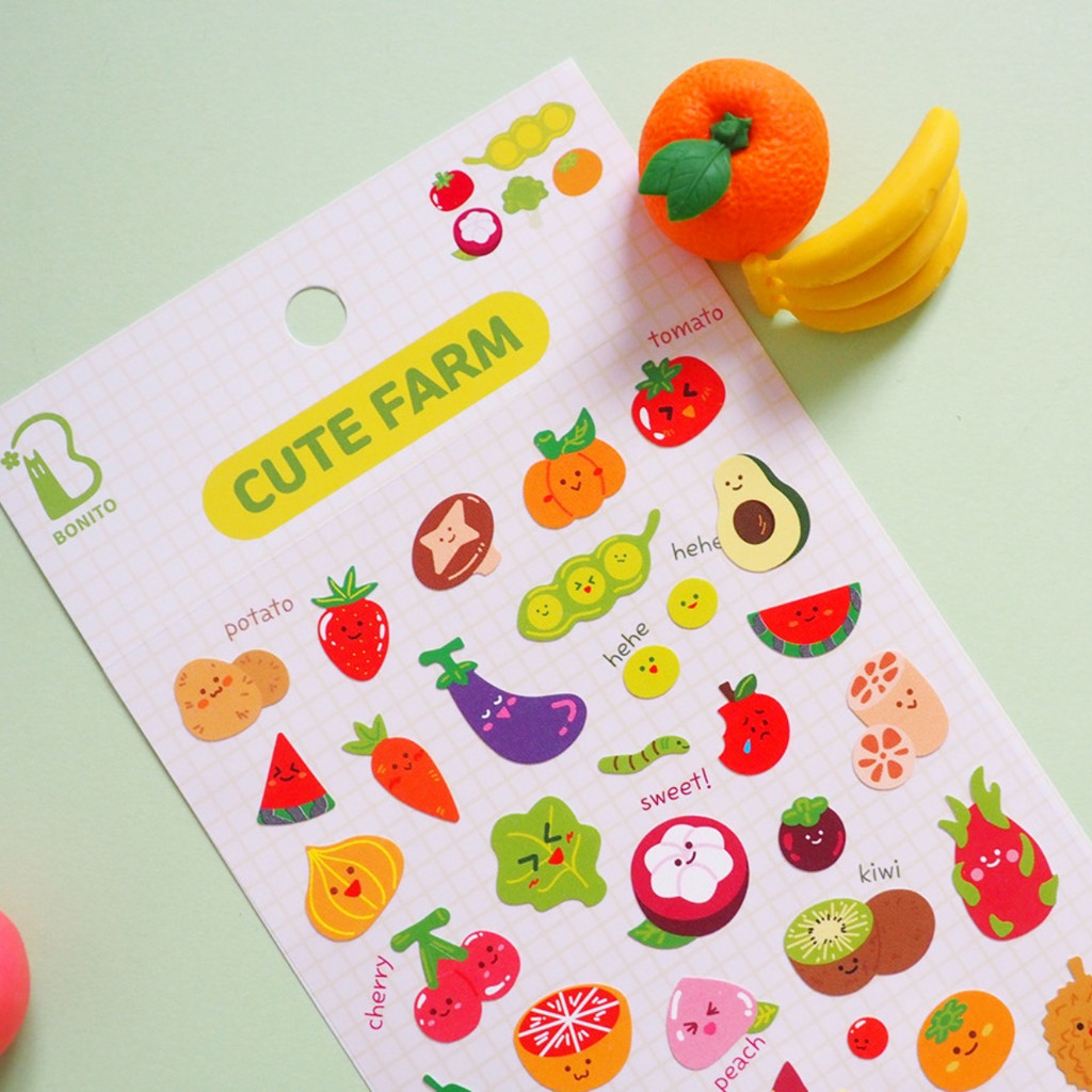 

Korean Import Original BONITO Cute Farm Nylon Stickers Scrapbooking Diy Journal Diary Sticker Cute Decor Gift Stationery Sticker