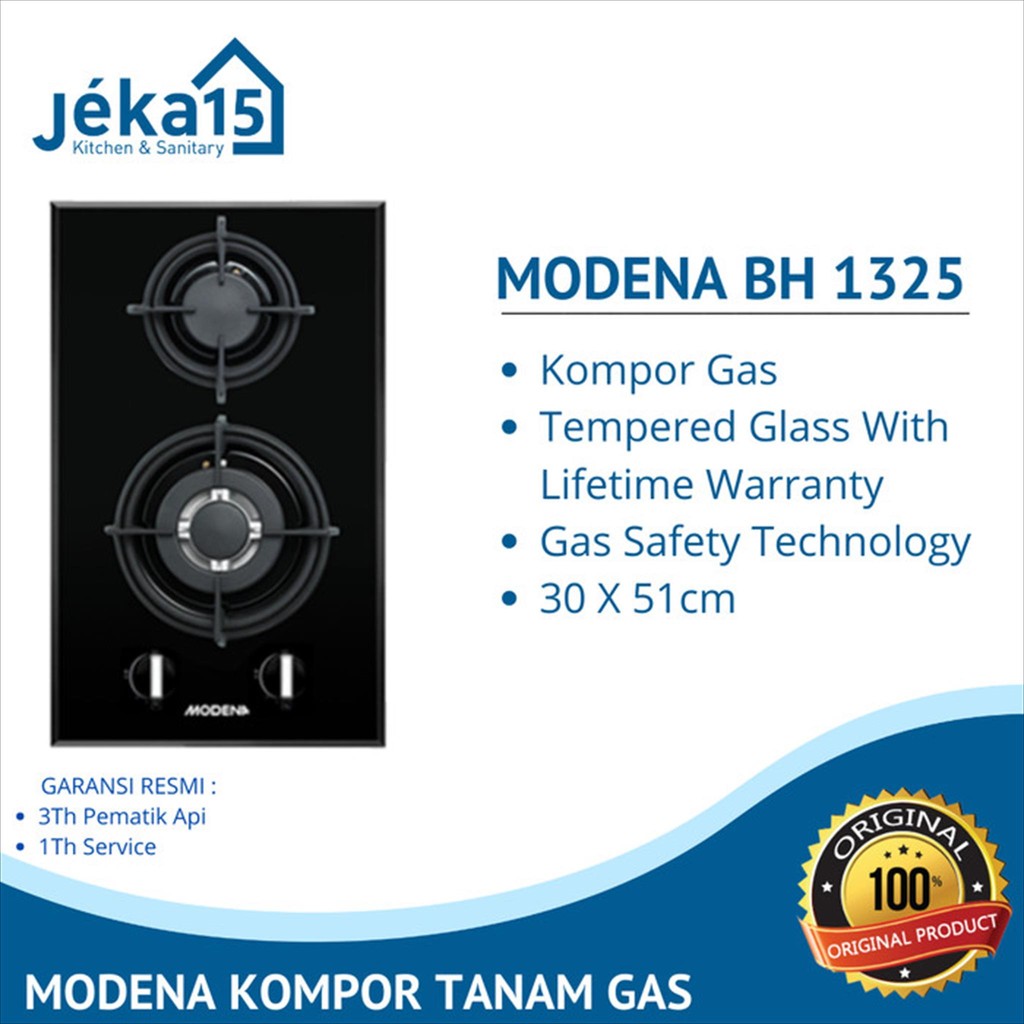 Kompor Tanam Gas//Kompor Kaca//MODENA BH-1325