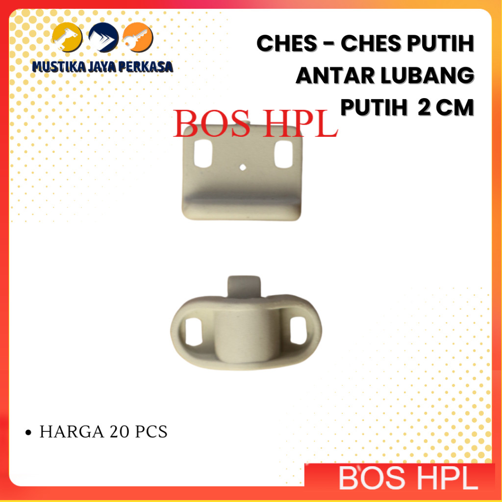(20 pcs) Klip Pintu Lemari Ches Ches Putih 2 Cm Plastik Murah Bukan Engsel Kaca