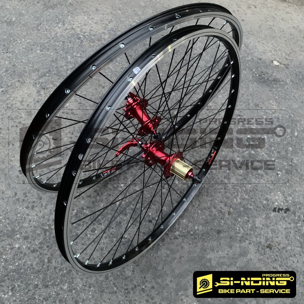 Wheelset 26 Inch Sepeda MTB Federal Etrto 559 Rims Araya TM620 Brakeline HFH Hub Freehub Raze Pro