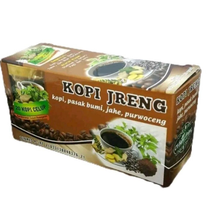 

Kopi Jreng Pria Perkasa Tuahan Lama KopiCelup Plus Herbal isi 20 kantong