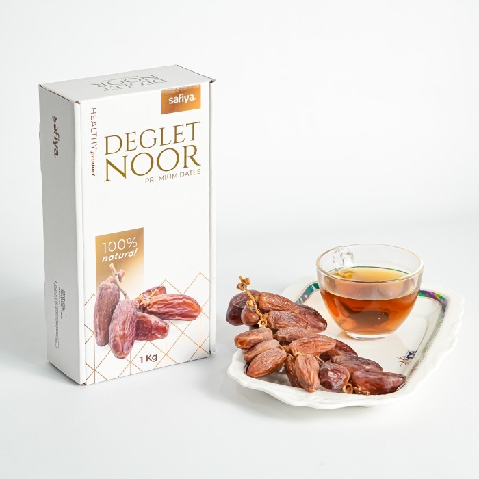 

Deglet Noor Tunisia Kurma Tangkai 1 Kg - Premium Authentic Safiya Food