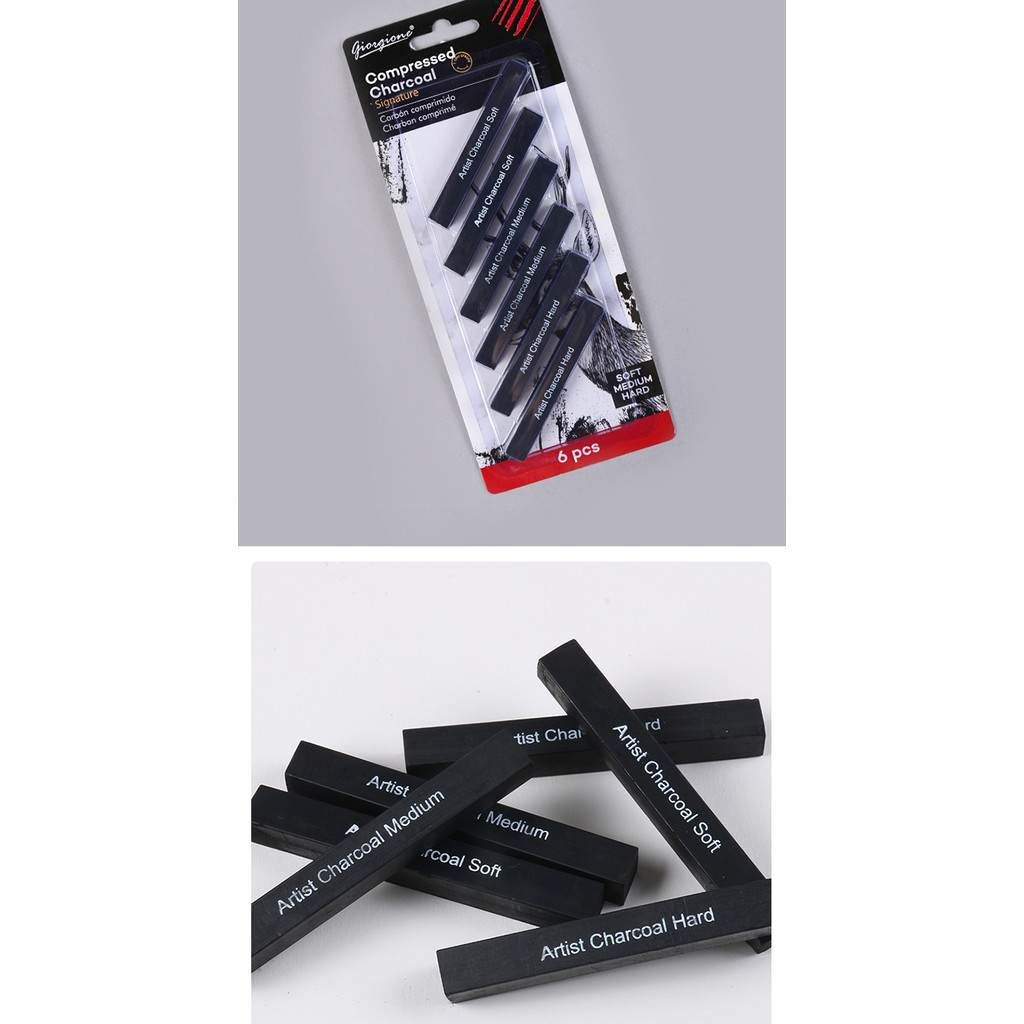 

Giorgione Compressed Charcoal Pencil Set Sketsa Batang Karbon ISI 6