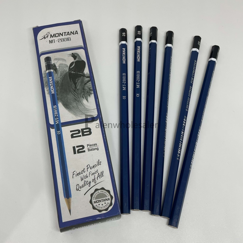 

[Palenwhlslr] Pencil / Pensil 2B (12pcs) M2000 / Montana Biru
