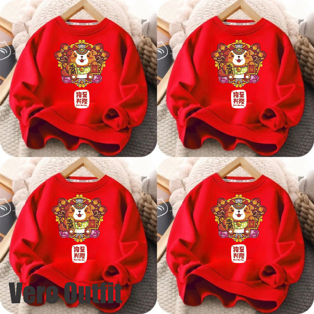 Pakaian Atasan Baju Imlek Naga Couple Kapelan Bareng Keluarga Teman Pacar Doi Bestie Family Size Uku