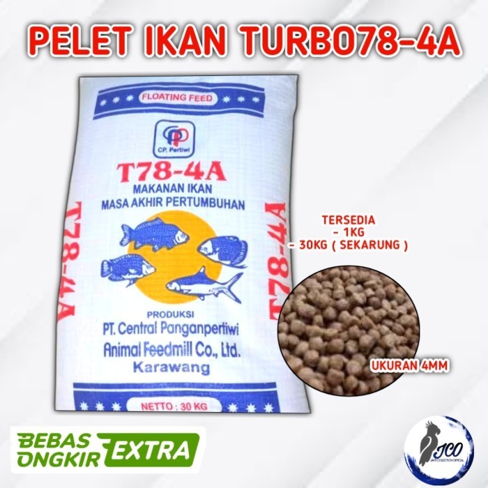 PELET IKAN T78 4A PAKAN IKAN GURAME NILA BANDENG PELET IKAN TURBO78 4A