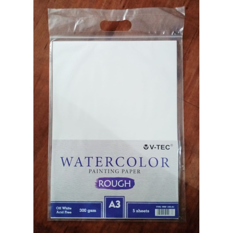 

PROMO!! -WATERCOLOR PAINTING PAPER V-TEC ROUGH 300 GSM OFF WHITE WRP-1310/1305 - WRP1310/A4