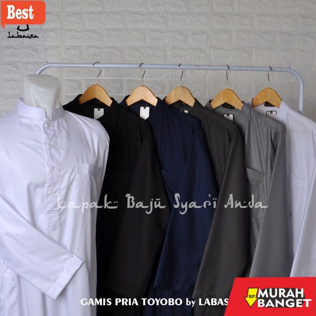Baju timur tengah pria- Jubah Pria Dewasa Toyobo Lengan Panjang Putih & Aneka Warna | Gamis Pria Dew