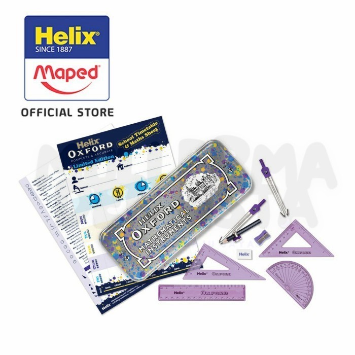 

MAPED HELIX OXFORD CAMBRIDGE MATH SET BUSUR JANGKA PENGGARIS SEGITIGA - OxfordMetUngu