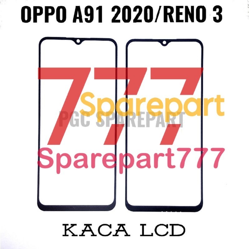 Original Kaca LCD Glass Oppo A91 2020 / Reno 3 / Oppo F15 / F17 / A73 4G 2020 / Reno3 / CPH2001 / CPH2021 / CPH2043 / CPH2001 / CPH2099 / CPH2095 - Mirip touchscreen tapi tidak memiliki flexible - Sparepart777
