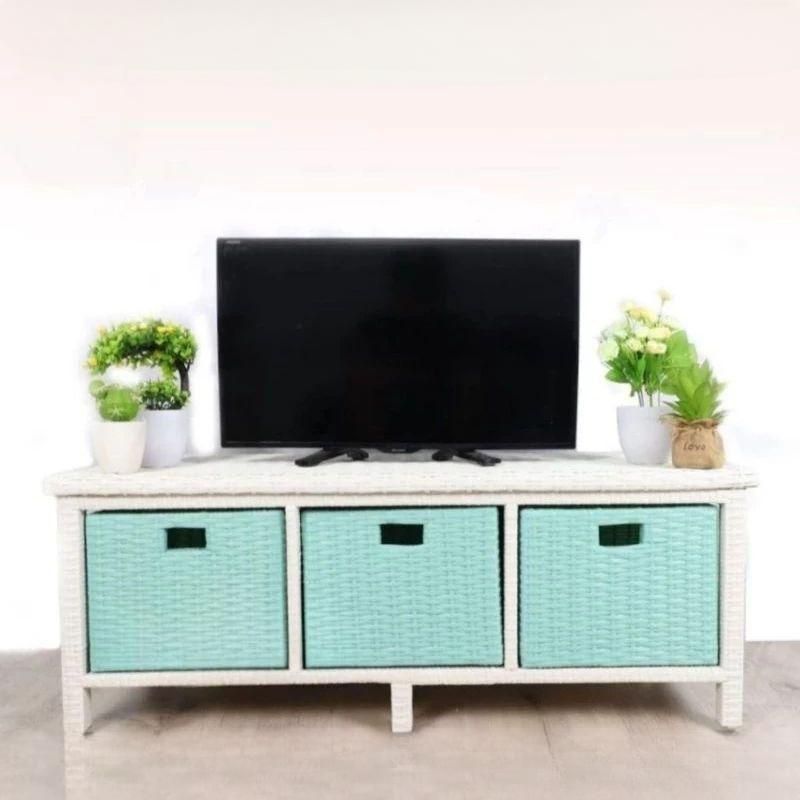 Lemari Tv Rotan Sintetis Minimalis