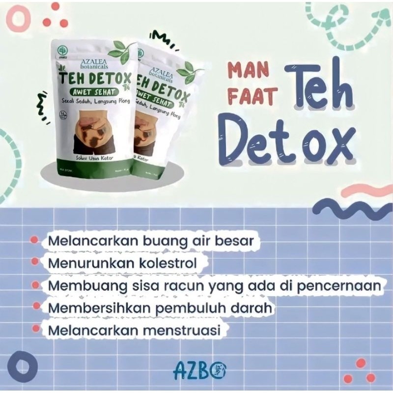 

(COD) AZBO Teh Detox Penurun Berat Badan Asli Original / Teh Diet Membersihkan Usus Kotor Aman BPOM