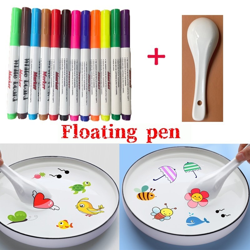 

Magical Water Painting Pen Colorful Mark Pen Markers Floating Ink Pen Doodle Water Pens Children Montessori Early Education Toys