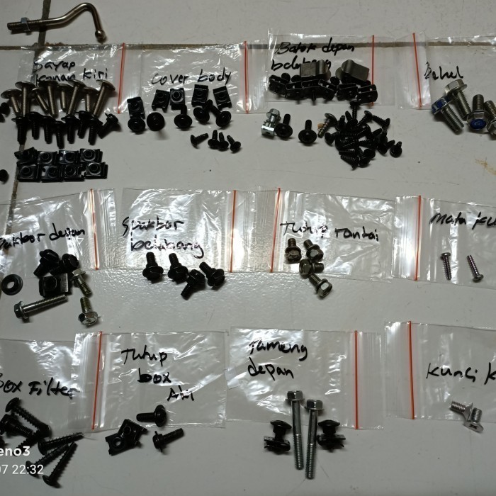 ori baut lengkap full body honda supra x 125D dan 125R