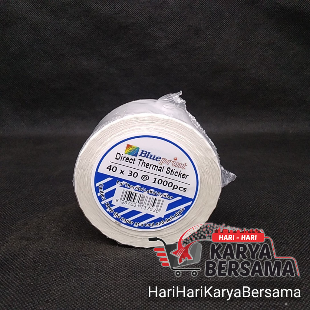 

LABEL STIKER BLUE PRINT DIRECT THERMAL STICKER 40 X 30 ISI 1000'S
