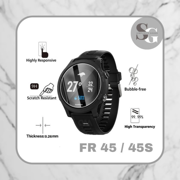 ANTI GORES TEMPERED GARMIN FORERUNNER 45 PELINDUNG LAYAR SMART WATCH