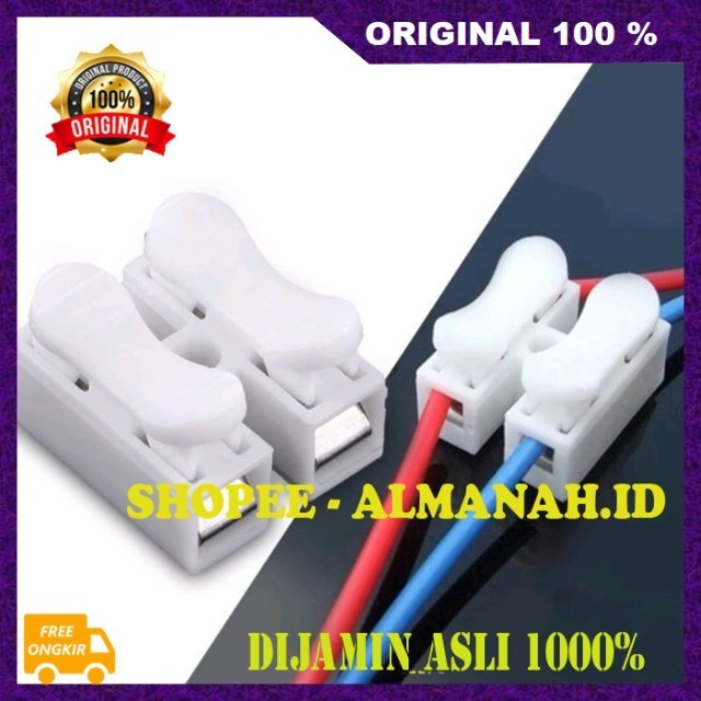 [BISA COD] Safety Sambungan Kabel 2 Pin Konektor Kabel listrik Isi 50 pcs ASLI