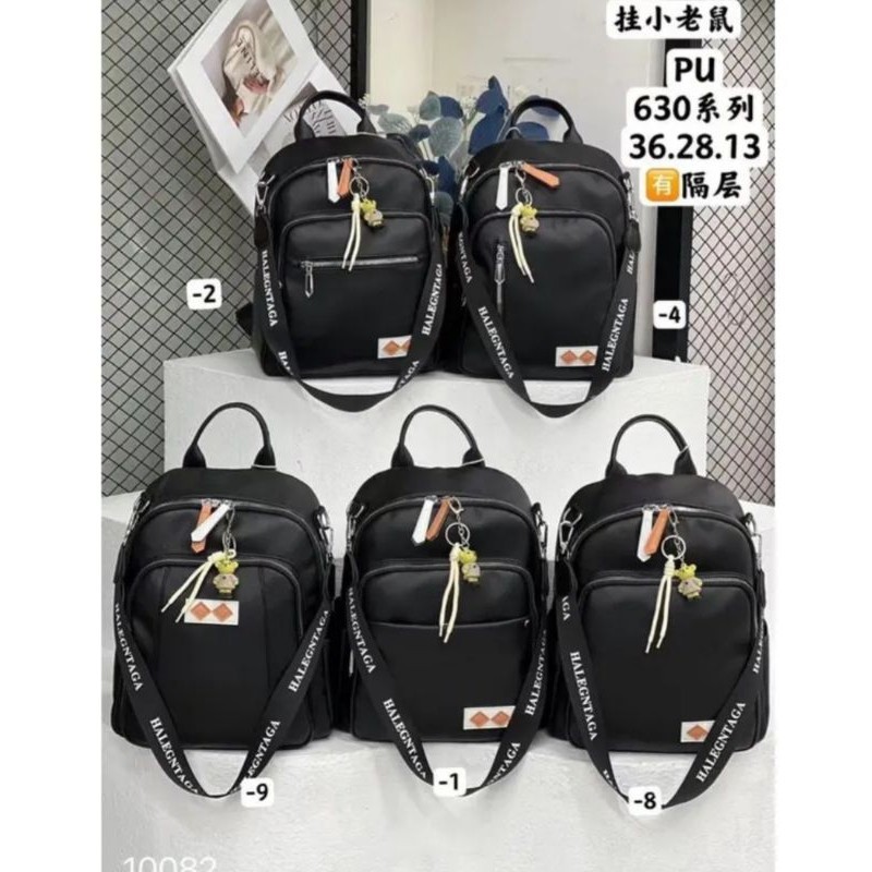 Tas Ransel wanita JSH 630# 2in 1 Bahan Kulit Sintetis. Tas Wanita Tas Ransel Kulit Khusus Hitam BEST