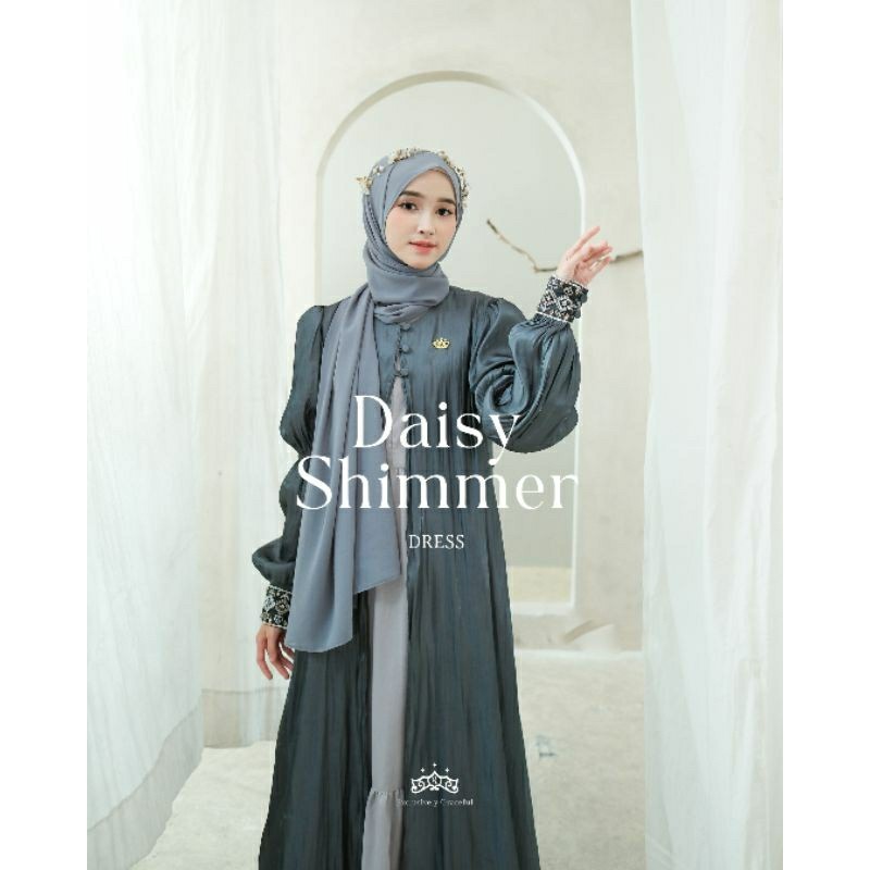 Gamis Dress Lebaran Murah Premium Kekinian / FREE GIFT ORI KAZAMI  EXCLUSIVE DAISY SHIMMER DRESS KAZ