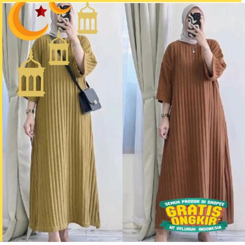 LUCIA DRESS JUMBO TERBARU KNIT HORNET PREMIUM/gamis Lucia dress/gamis  dress/gamis dress Knit Hornet