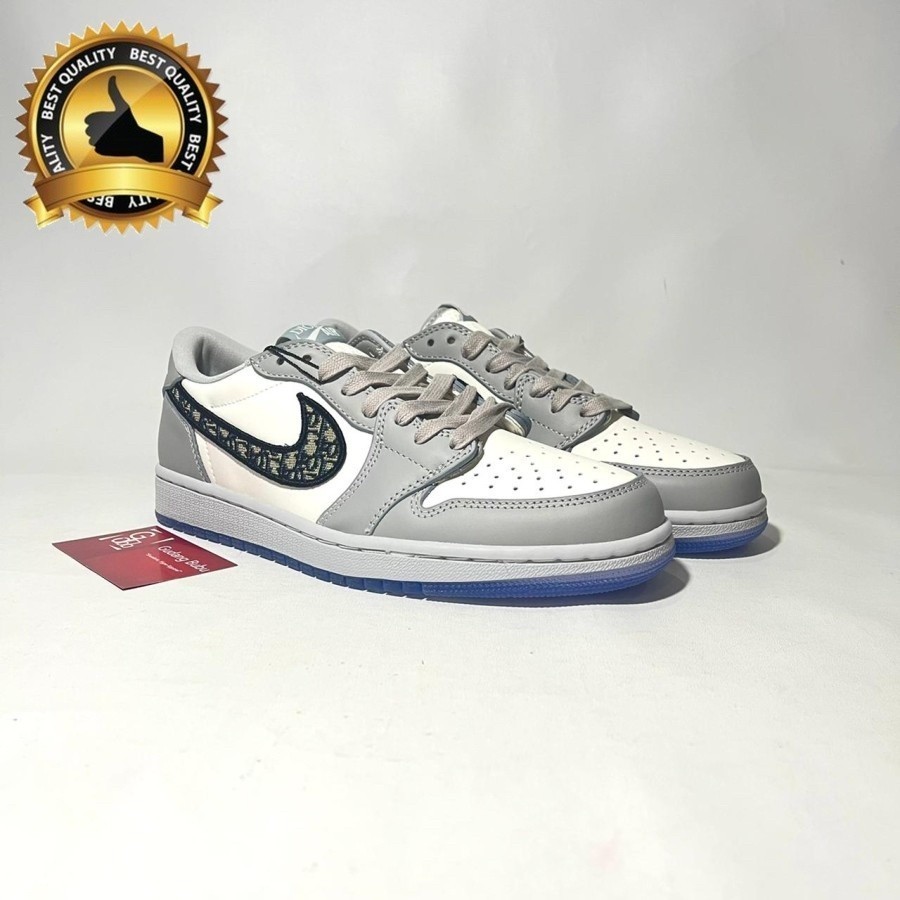 J 1 Low DIOR Grey White Full Set Sneakers A5