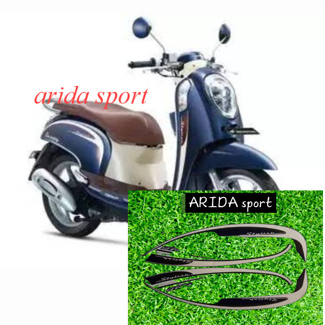 Striping stiker  honda scoopy stylish fi 2014 biru motif striping original scoopy