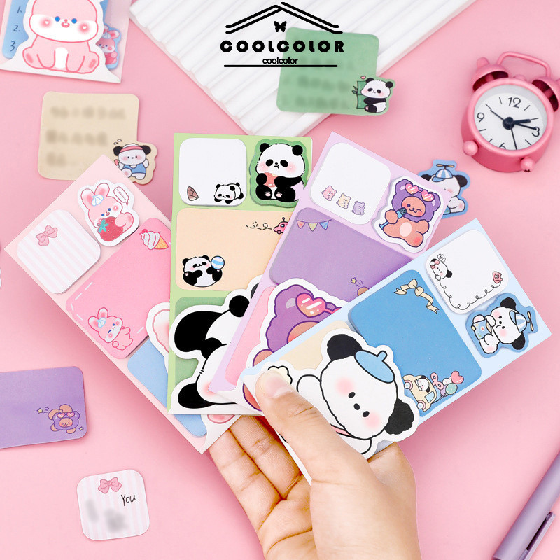 

COD❤️Sticky Notes Anak Anjing Kartun Lucu Lembar Sticky Note Buku Stiker Catatan Kombinasi Hewan Kartun Buku Memo Lucu Untuk Alat Tulis Impor-cl