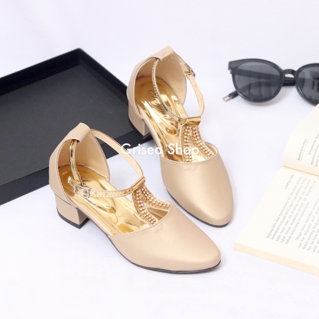 ❣️Promo❣️ Sepatu Heels Anak Perempuan Warna Kuning Emas HAA-01 ❣️