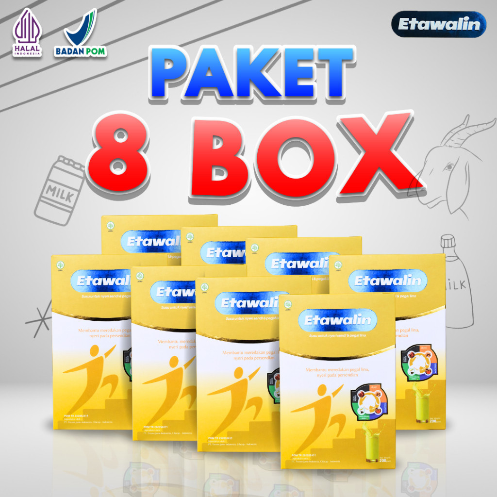 

ETAWALIN PAKET 8 BOX - Susu Kambing Meredakan asam urat, Nyeri sendi dan Tulang
