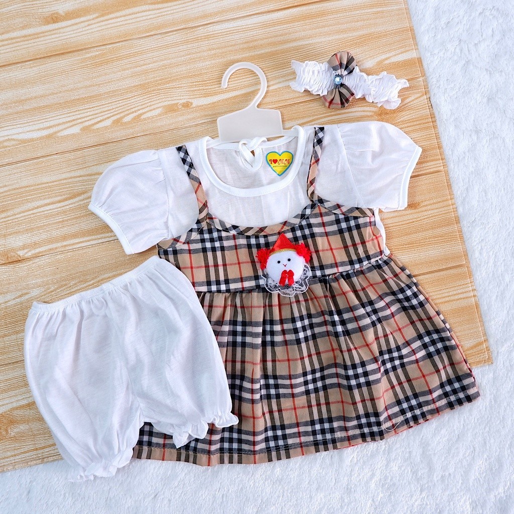 Setelan bayi umur 0-7 Bulan Baju Celana Bando Bayi Perempuan. Setelan Pakaian Baby Cewek Lucu