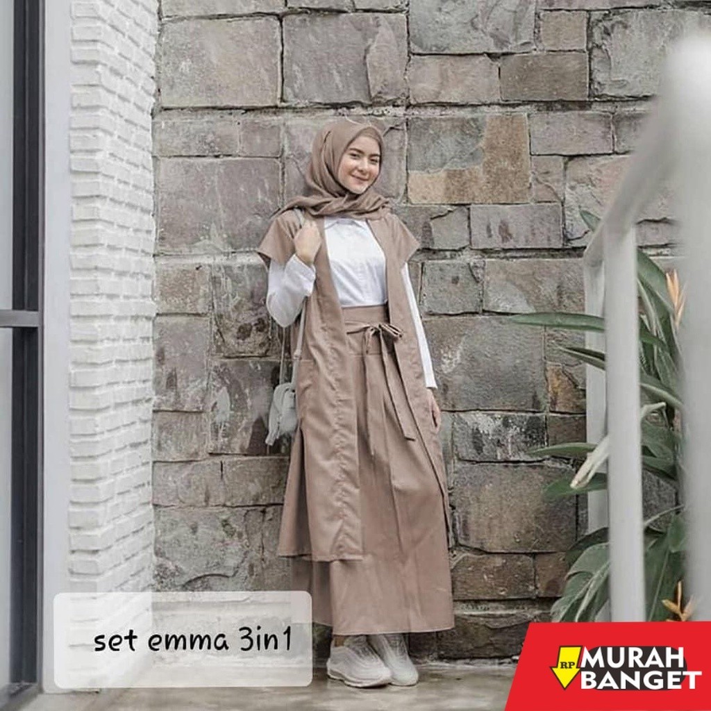 Baju lebaran cewek- Sale - Arinda Set 3 in 1 Premium / Dress Wanita Muslim / Dress Remaja Modern / Baju Muslim Wanita / Baju Setelan Muslim Terbaru / Baju Pesta Santai