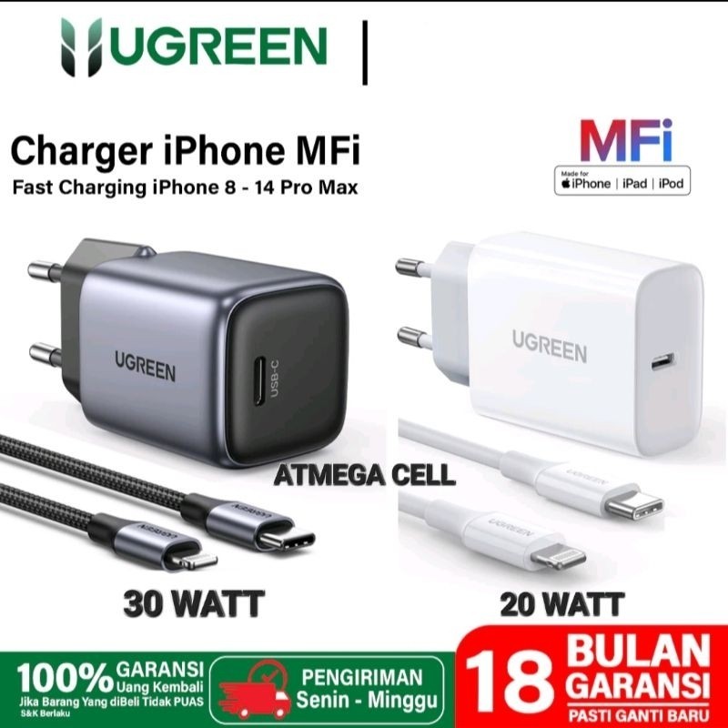 CHARGER MFI IPHONE UGREEN 18W 20W 30W