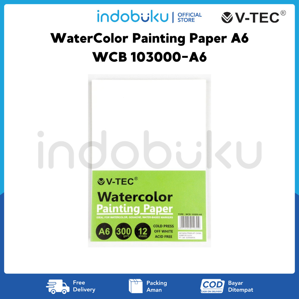 

WaterColor Painting Paper A6 300gsm V-Tec WCB 103000-A6
