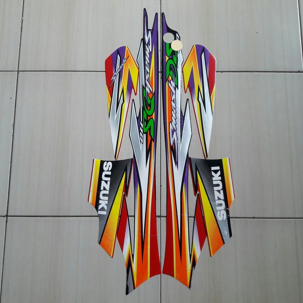 Striping sticker motor suzuki smash 110 ds hitam merah