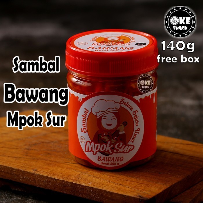 

Sambal / Sambel Mpok Sur Geprek/Teri/Cumi/Bawang/Jengkol 140g-200g - Bawang 140g