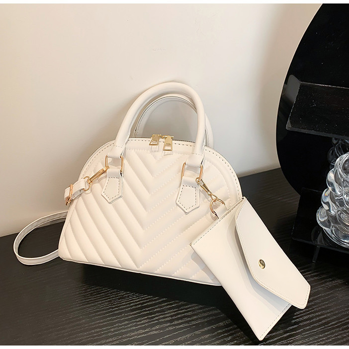 Grosir Pabrik Tas Bahu Kulit Pu Tas dan Dompet untuk Wanita Mode Minimalis Tas Tangan Kasual