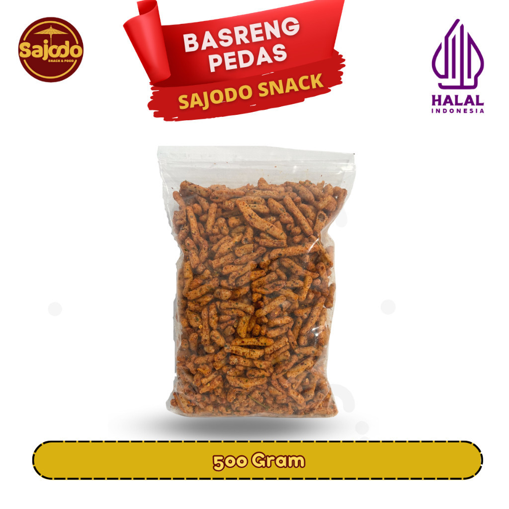 

promo terbatas [FLASH SALE] Basreng Pedas Daun Jeruk 500Gr Sajodo COD readyy stok 1