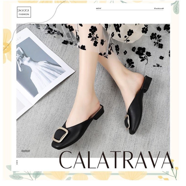 Sepatu Wanita Flat Calatrava | Sepatu Kerja Wanita | Sepatu Wanita Mules | Selop Kerja | Selop Wanit