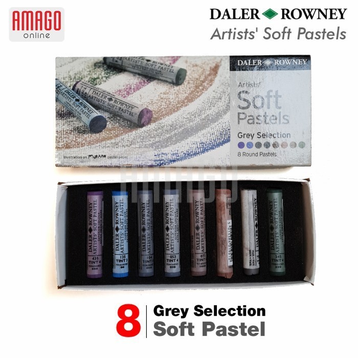 

DALER-ROWNEY Artists Soft Pastels Set - 8 Colours - Grey Selection