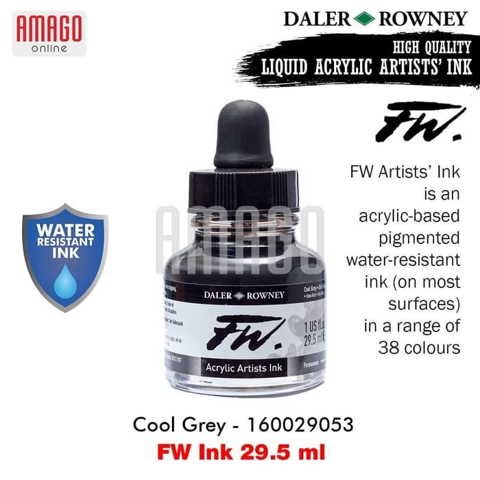

Cat Akrilik - DALER-ROWNEY - FW Ink 29.5 ml - Acrylic Artists Ink - Cool Grey - 160029053