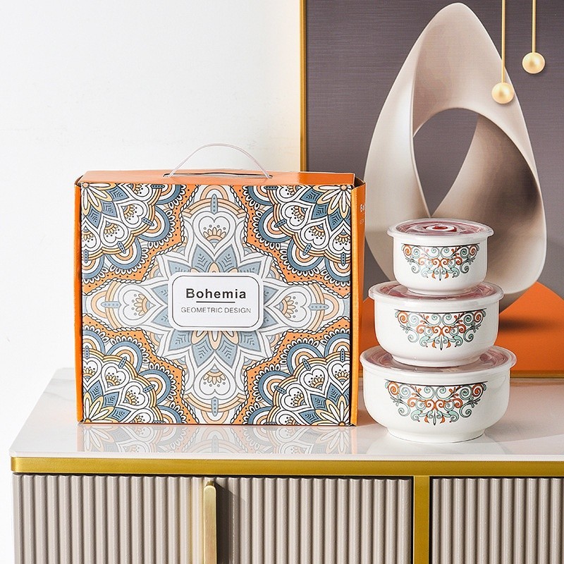 

[COD]Keramik Mangkuk Segar Mangkuk Sealing Mangkuk Mangkuk Set Hadiah Mangkuk/ Baru Mewah