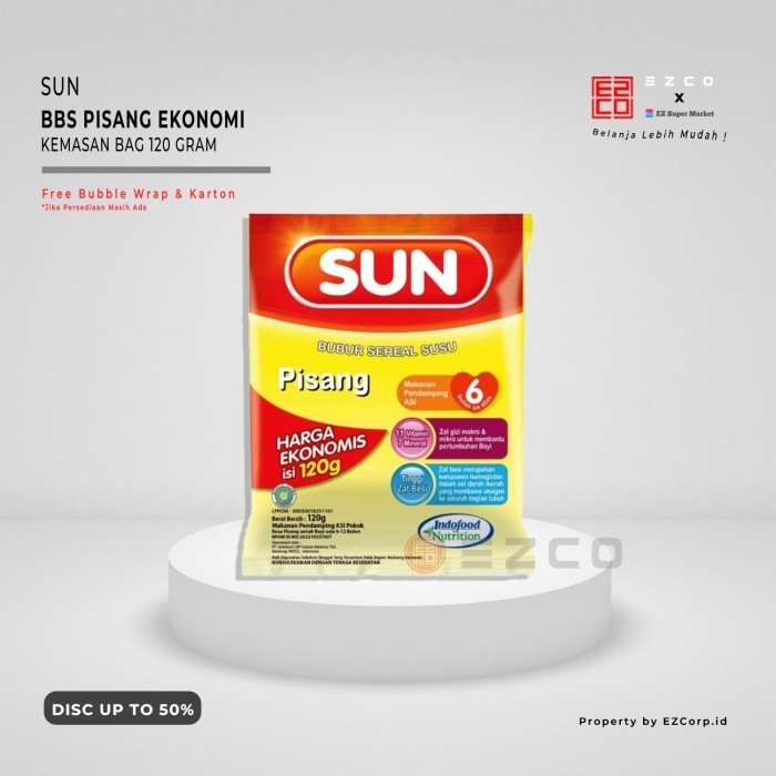 SUN BUBUR BAYI RASA PISANG EKONOMI KEMASAN BAG 120 GRAM