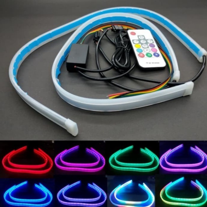Lampu RDL Led Lampu Alis Slim Flexible 60cm RGB REMOT