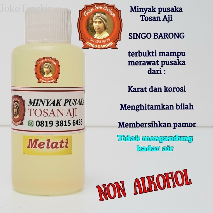 

Minyak Pusaka Keris dan Tombak aroma Melati 100 ml murah