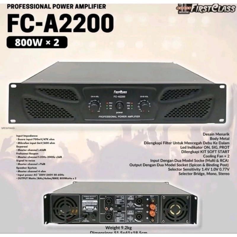 Power Amplifier Firstclass FC A2200 Firstclass FCA2200 Original